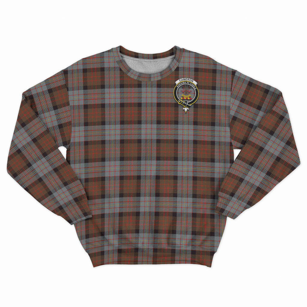 Cameron of Erracht Weathered Tartan Sweatshirt with Family Crest - Tartan Vibes Clothing