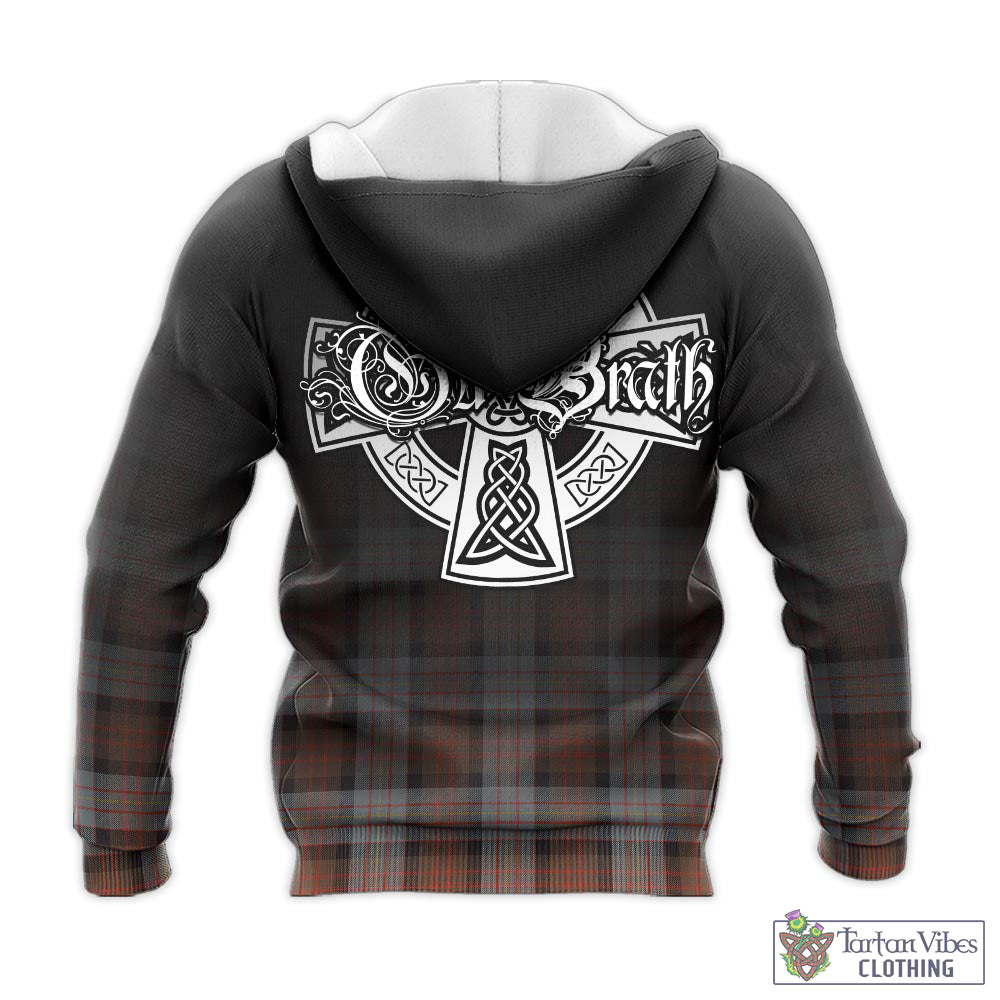 Tartan Vibes Clothing Cameron of Erracht Weathered Tartan Knitted Hoodie Featuring Alba Gu Brath Family Crest Celtic Inspired