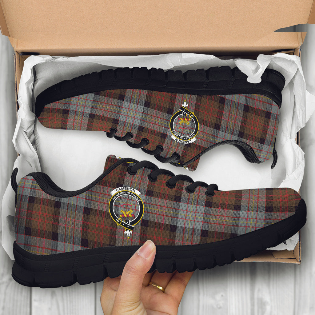 Cameron of Erracht Weathered Tartan Sneakers with Family Crest - Tartan Vibes Clothing