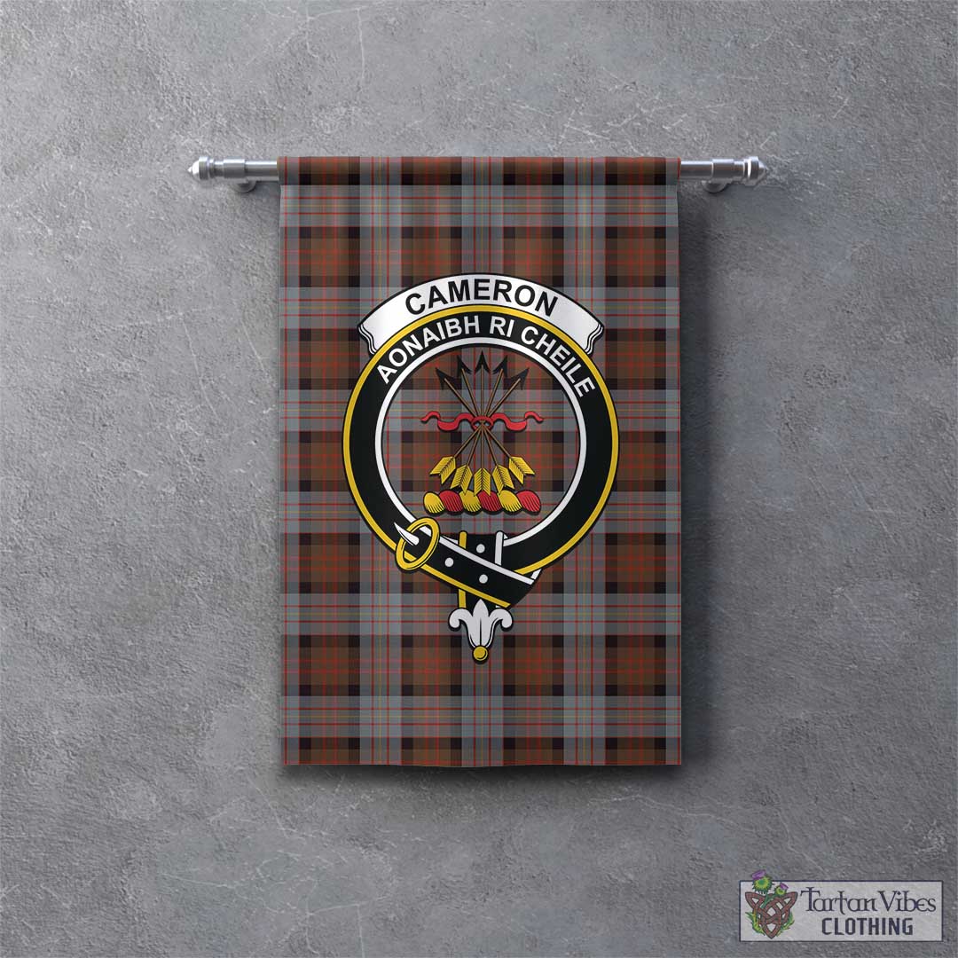 Tartan Vibes Clothing Cameron of Erracht Weathered Tartan Gonfalon, Tartan Banner with Family Crest