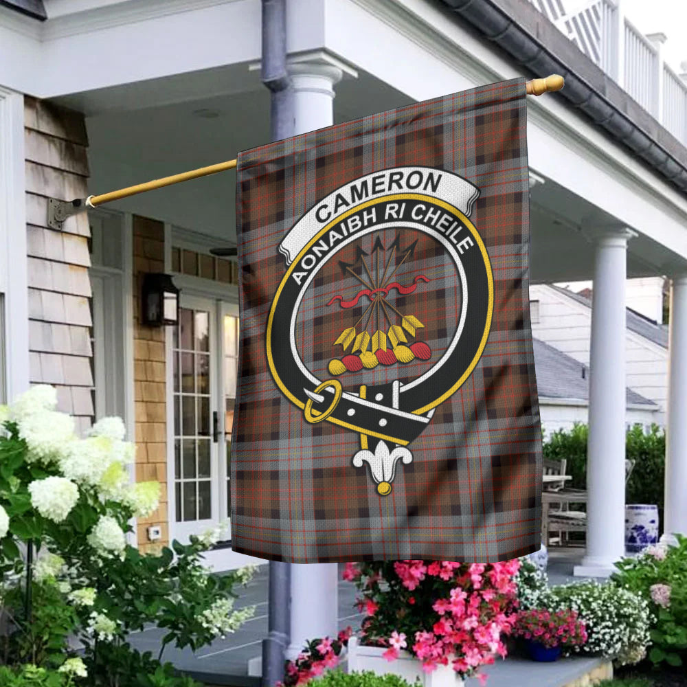 Cameron of Erracht Weathered Tartan Flag with Family Crest - Tartan Vibes Clothing