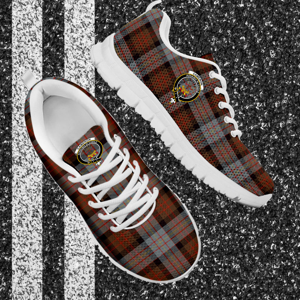 Cameron of Erracht Weathered Tartan Sneakers with Family Crest - Tartan Vibes Clothing