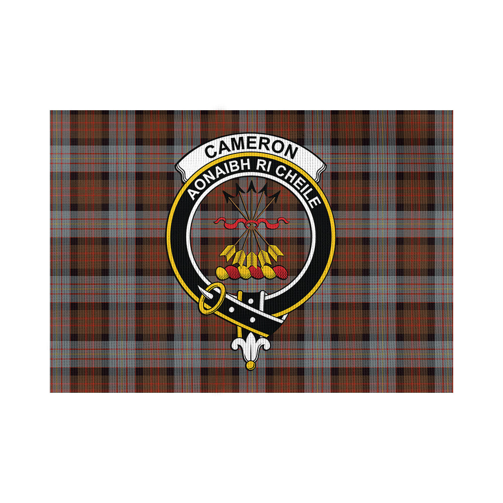 Cameron of Erracht Weathered Tartan Flag with Family Crest - Tartan Vibes Clothing