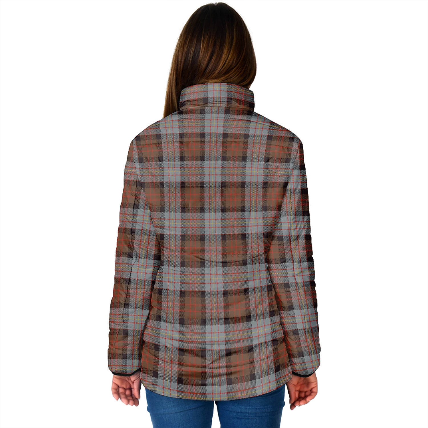 Cameron of Erracht Weathered Tartan Padded Jacket with Family Crest - Tartan Vibes Clothing