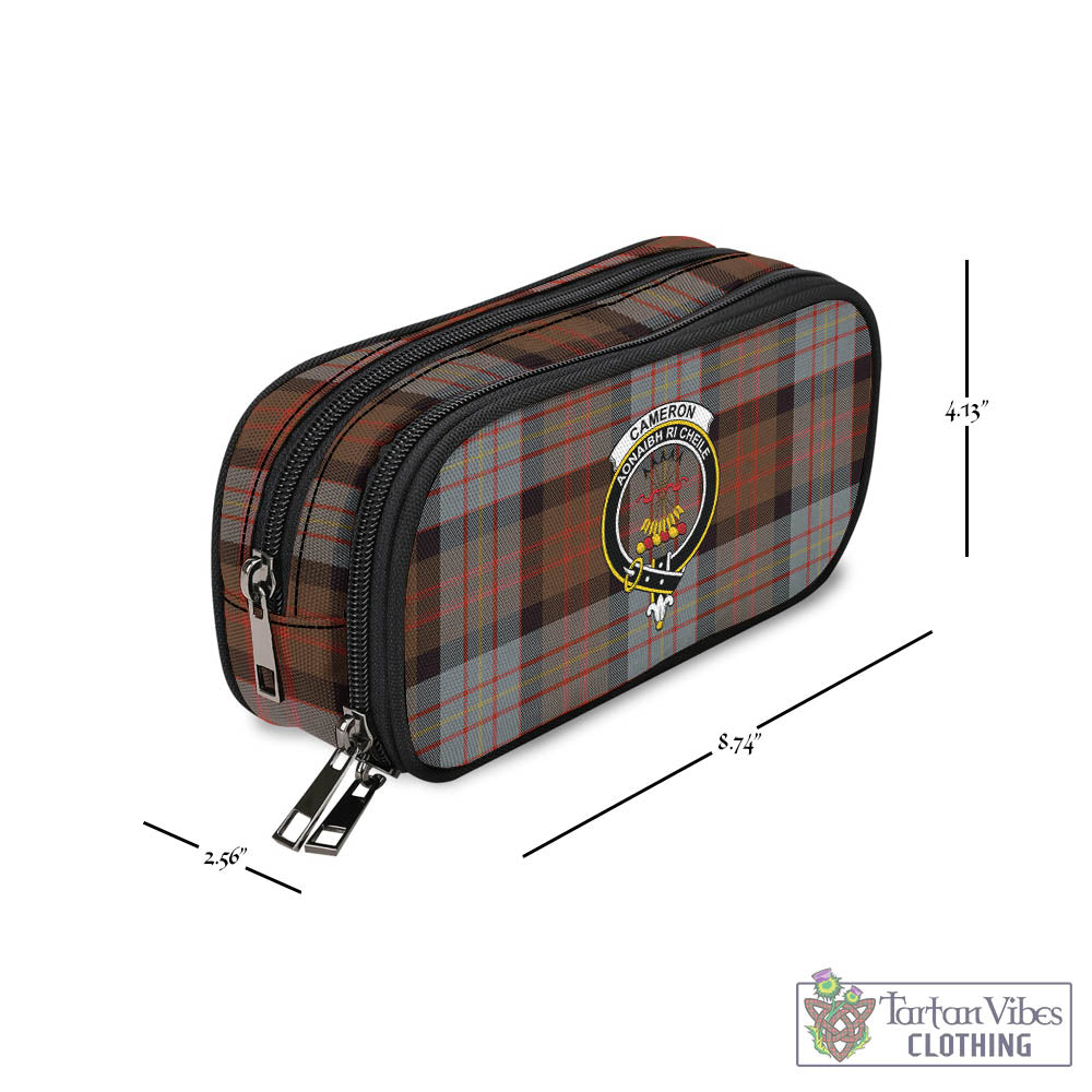 Tartan Vibes Clothing Cameron of Erracht Weathered Tartan Pen and Pencil Case with Family Crest