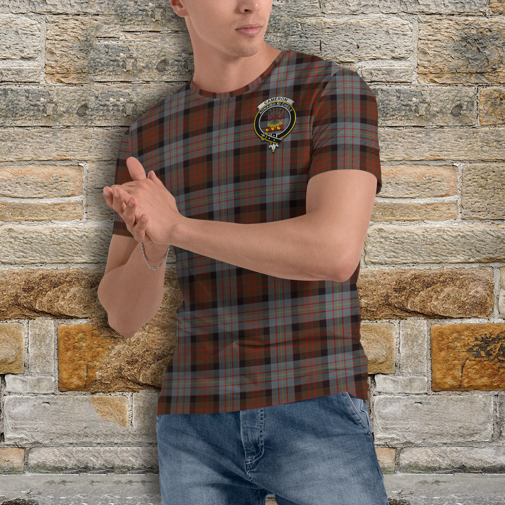 Cameron of Erracht Weathered Tartan T-Shirt with Family Crest - Tartan Vibes Clothing