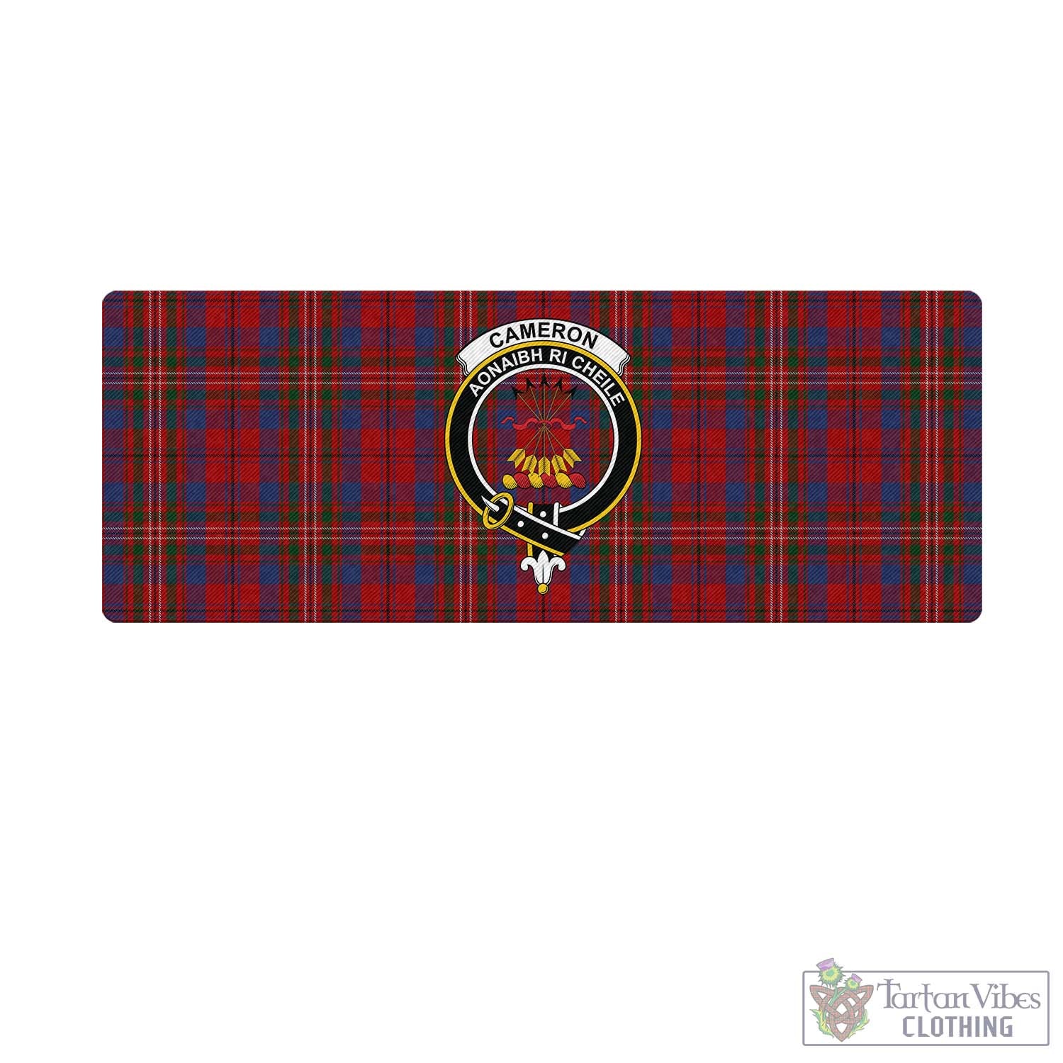 Tartan Vibes Clothing Cameron of Locheil Tartan Mouse Pad with Family Crest