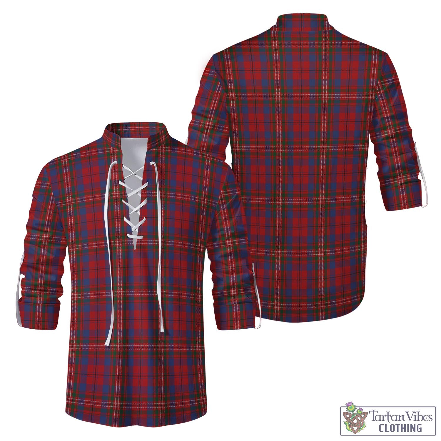 Tartan Vibes Clothing Cameron of Locheil Tartan Men's Scottish Traditional Jacobite Ghillie Kilt Shirt