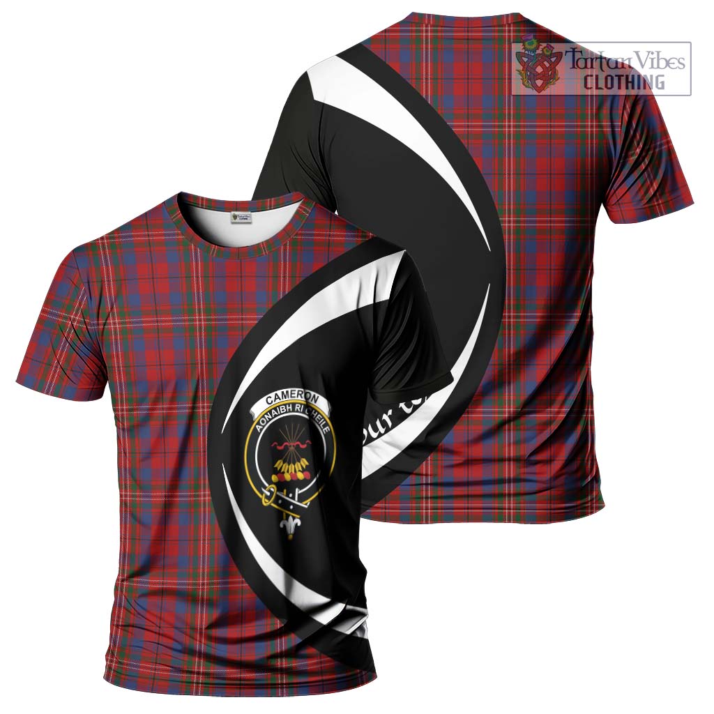 Tartan Vibes Clothing Cameron of Locheil Tartan T-Shirt with Family Crest Circle Style