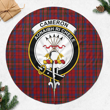 Cameron of Locheil Tartan Christmas Tree Skirt with Family Crest