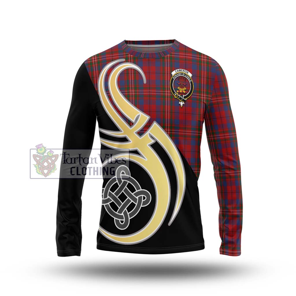 Cameron of Locheil Tartan Long Sleeve T-Shirt with Family Crest and Celtic Symbol Style Unisex - Tartan Vibes Clothing