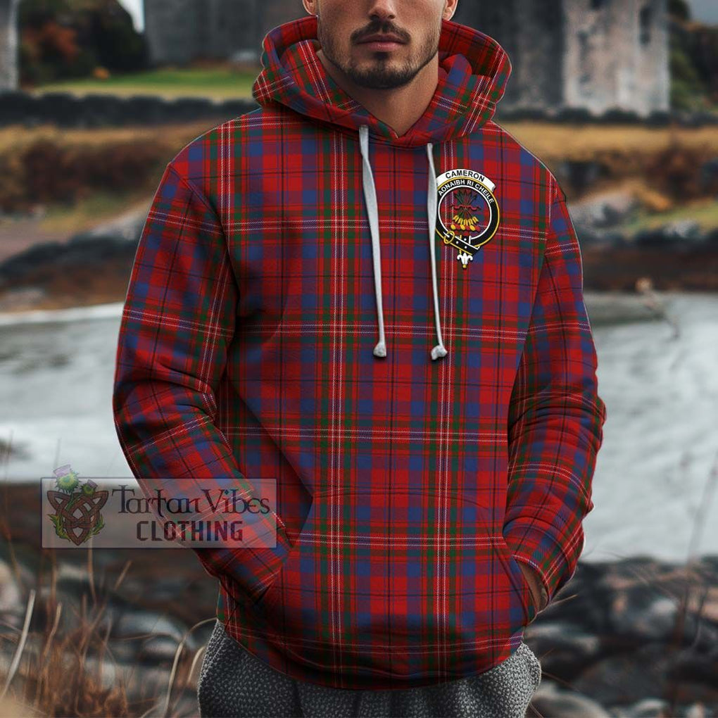 Cameron of Locheil Tartan Cotton Hoodie with Family Crest Pullover Hoodie XS - Tartan Vibes Clothing