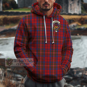 Cameron of Locheil Tartan Cotton Hoodie with Family Crest