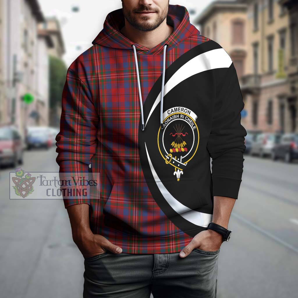 Tartan Vibes Clothing Cameron of Locheil Tartan Hoodie with Family Crest Circle Style