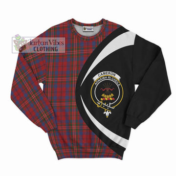 Cameron of Locheil Tartan Sweatshirt with Family Crest Circle Style