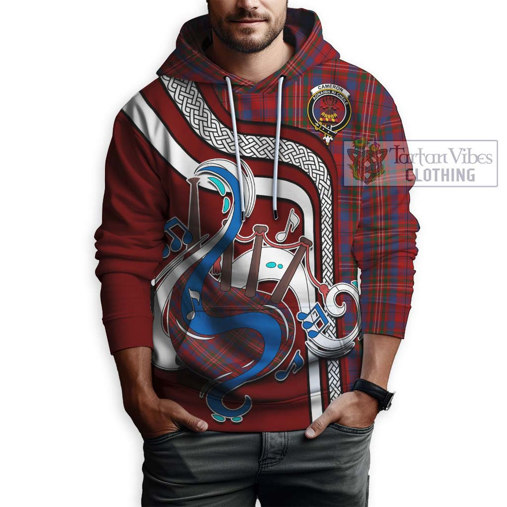 Cameron of Locheil Tartan Hoodie with Epic Bagpipe Style Zip Hoodie - Tartanvibesclothing Shop