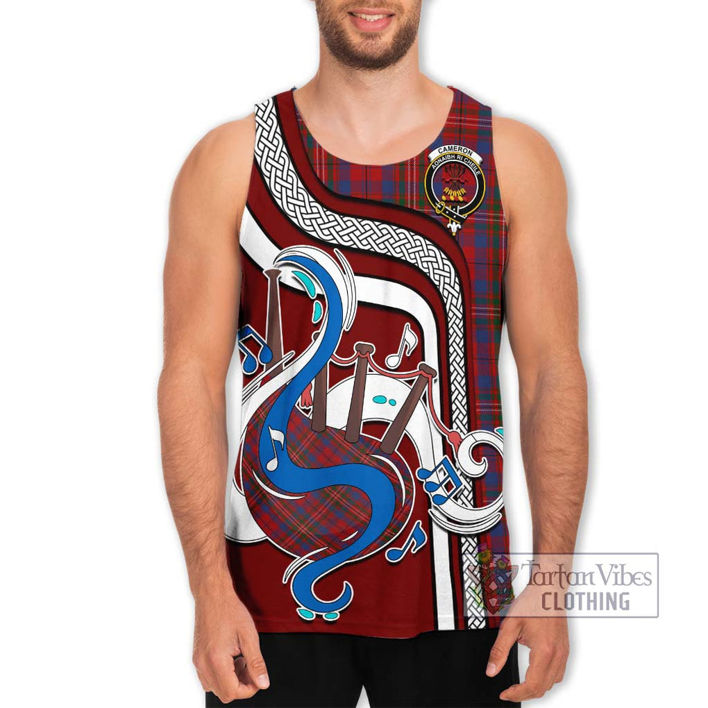 Cameron of Locheil Tartan Men's Tank Top with Epic Bagpipe Style Men - Tartanvibesclothing Shop