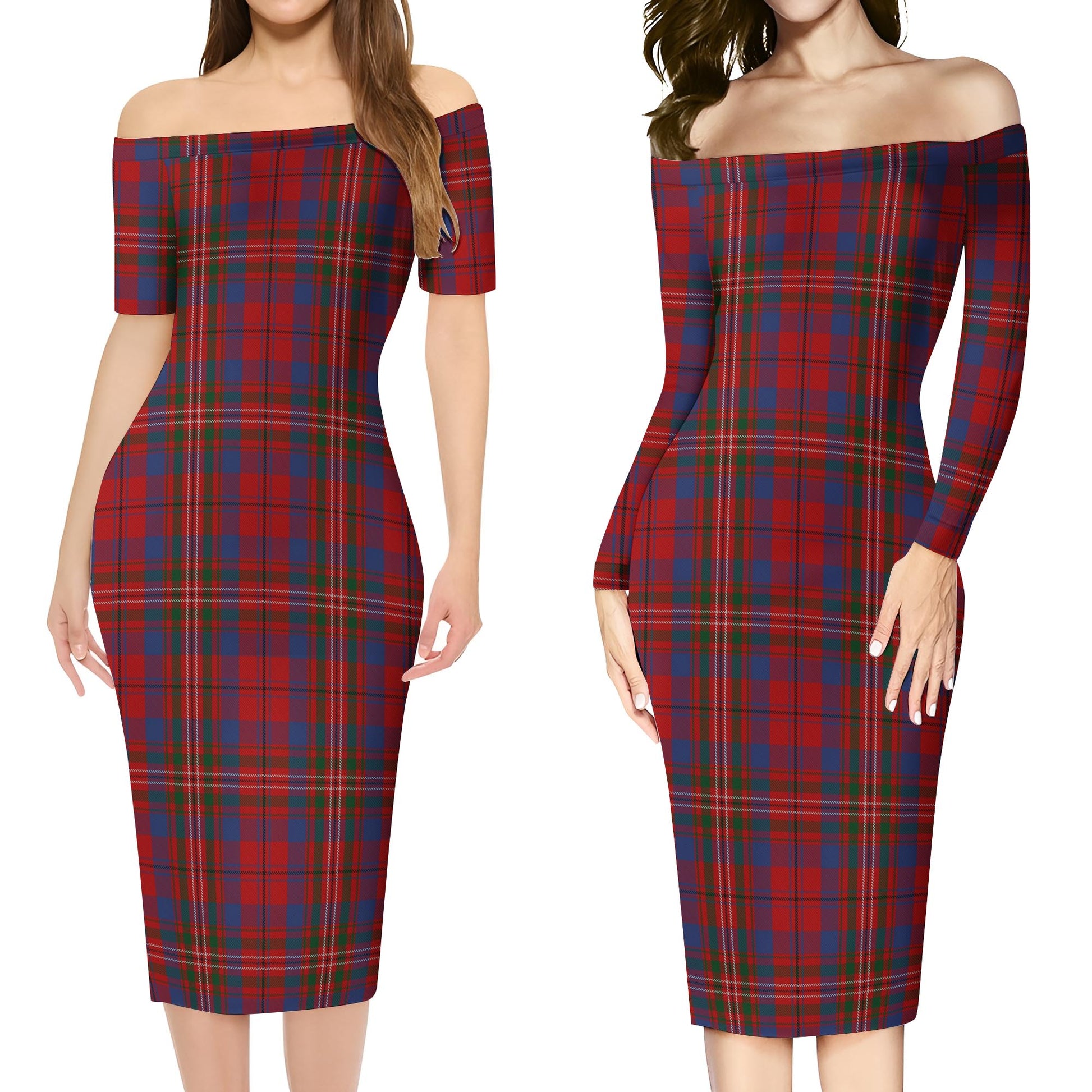 Cameron of Locheil Tartan Off Shoulder Lady Dress Women's Dress - Tartanvibesclothing