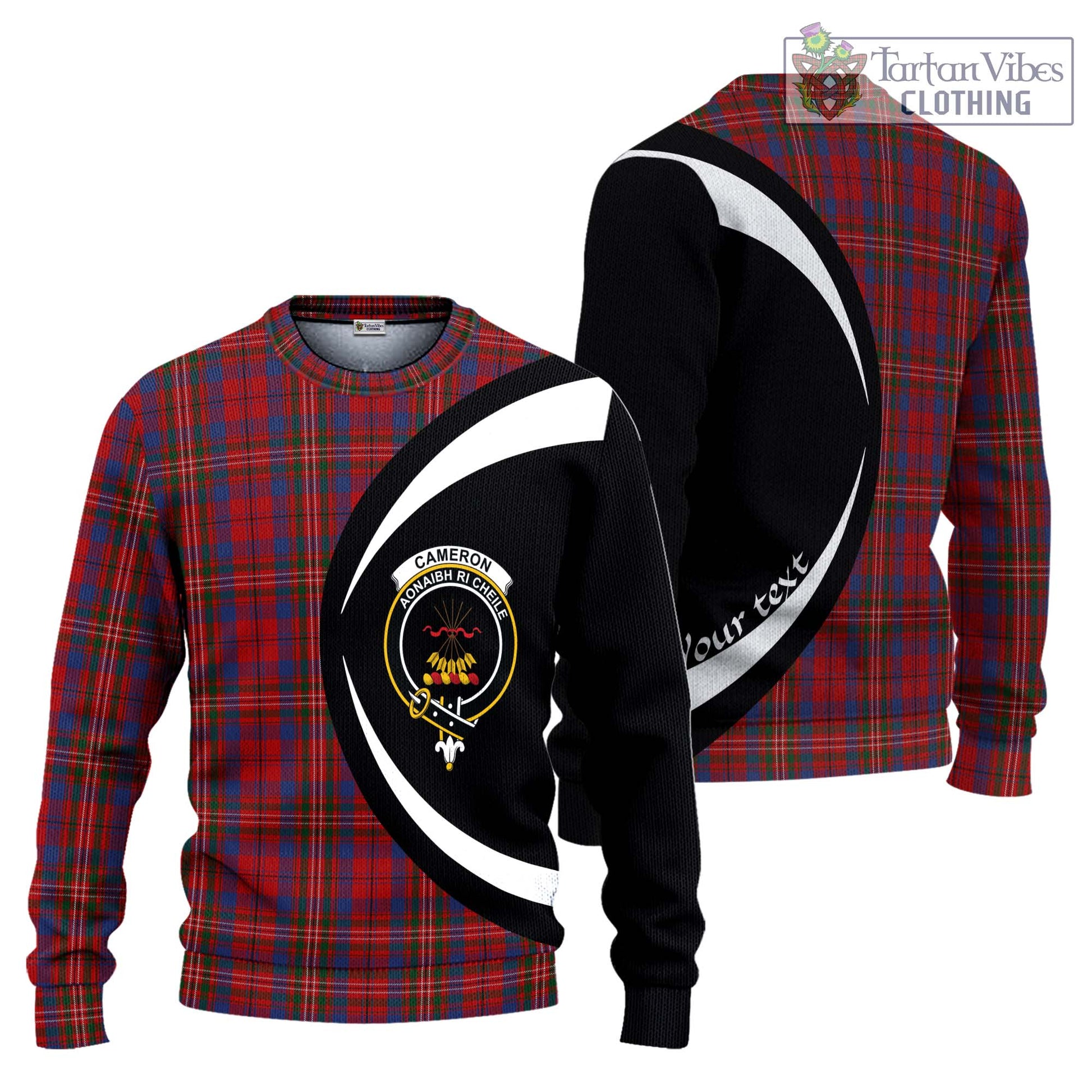 Cameron of Locheil Tartan Ugly Sweater with Family Crest Circle Style Unisex - Tartan Vibes Clothing