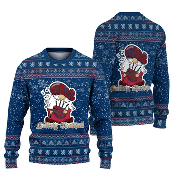 Cameron of Locheil Clan Christmas Family Ugly Sweater with Funny Gnome Playing Bagpipes