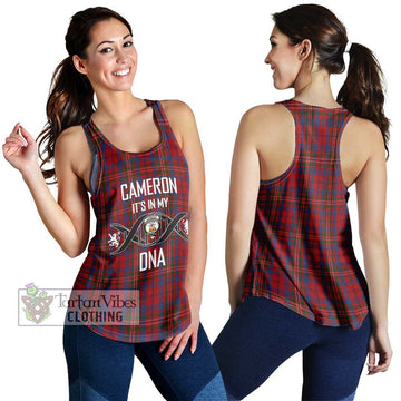 Cameron of Locheil Tartan Women's Racerback Tanks with Family Crest DNA In Me Style