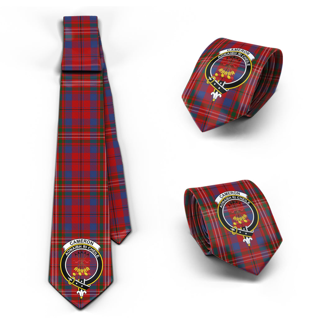 Cameron of Locheil Tartan Classic Necktie with Family Crest Necktie One Size - Tartan Vibes Clothing