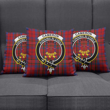 Cameron of Locheil Tartan Pillow Cover with Family Crest