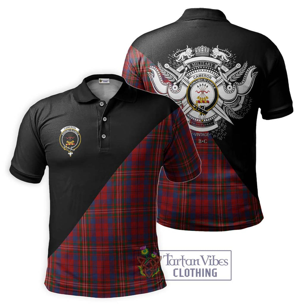 Cameron of Locheil Tartan Polo Shirt with Family Crest and Military Logo Style Kid - Tartanvibesclothing Shop