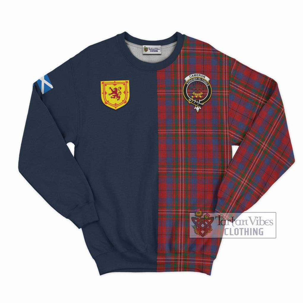 Tartan Vibes Clothing Cameron of Locheil Tartan Sweatshirt with Scottish Lion Royal Arm Half Style