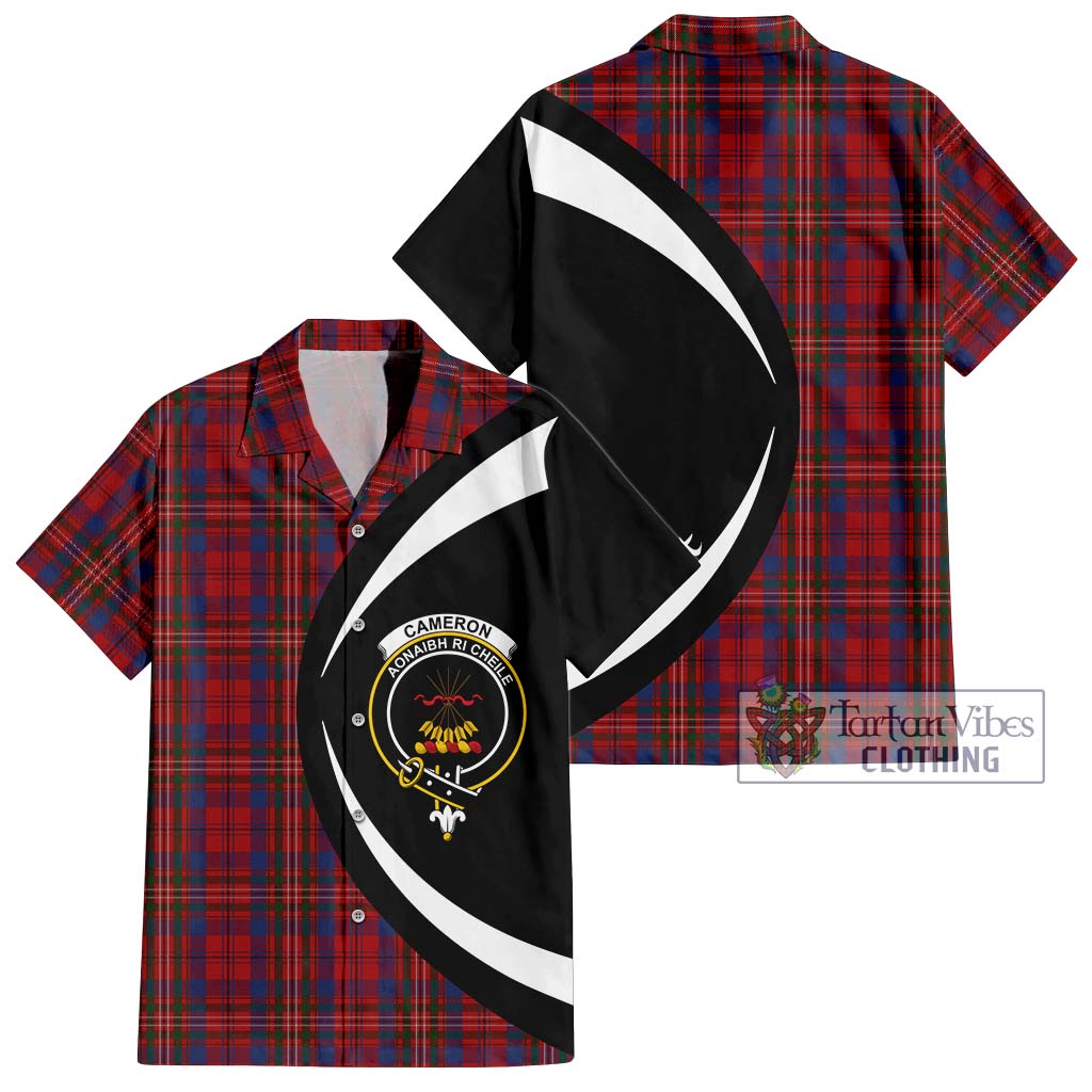 Cameron of Locheil Tartan Short Sleeve Button Up with Family Crest Circle Style Kid - Tartan Vibes Clothing