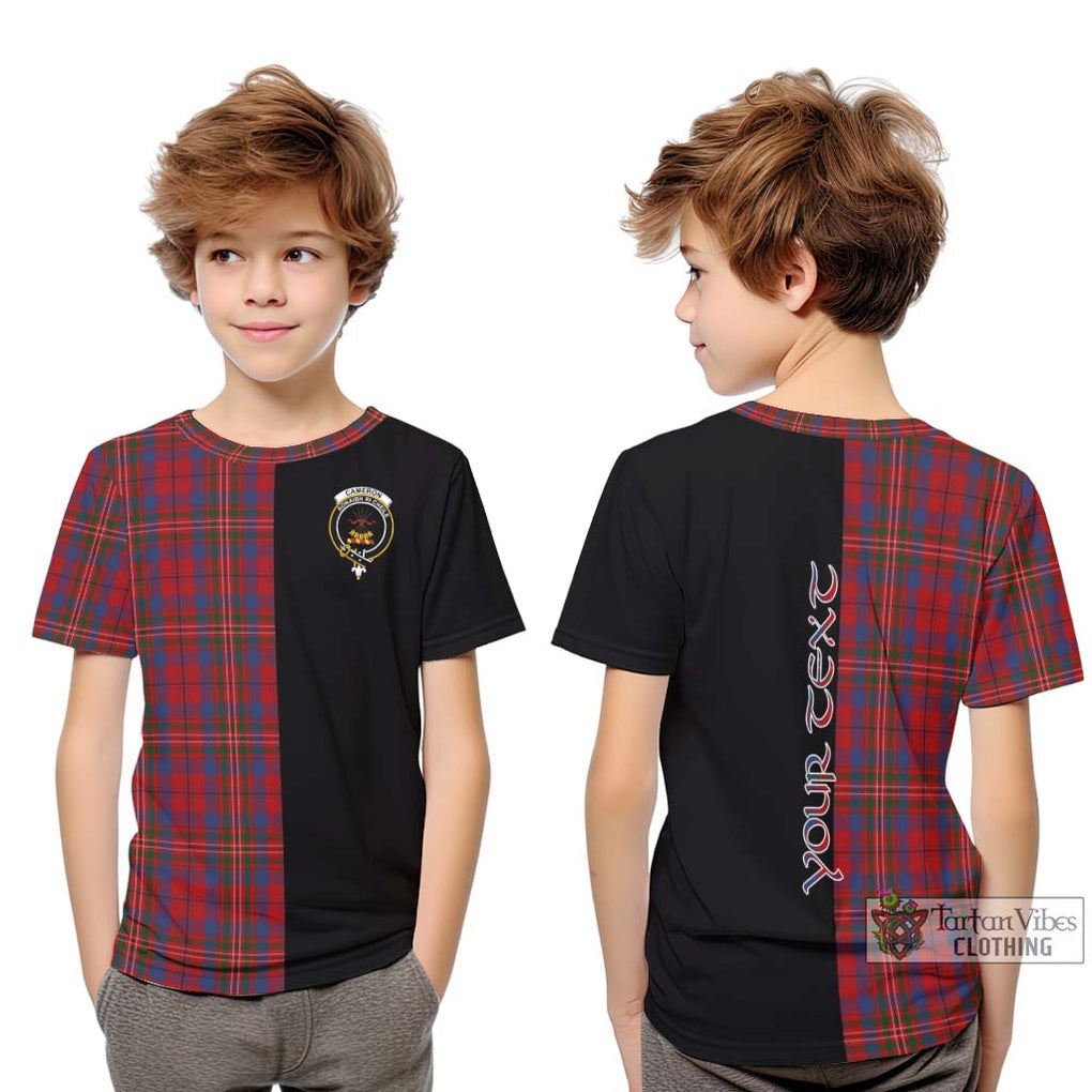 Cameron of Locheil Tartan Kid T-Shirt with Family Crest and Half Of Me Style Youth XL Size14 - Tartanvibesclothing Shop