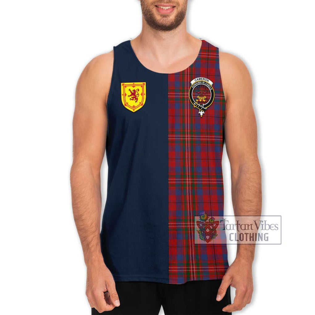 Tartan Vibes Clothing Cameron of Locheil Tartan Men's Tank Top with Scottish Lion Royal Arm Half Style