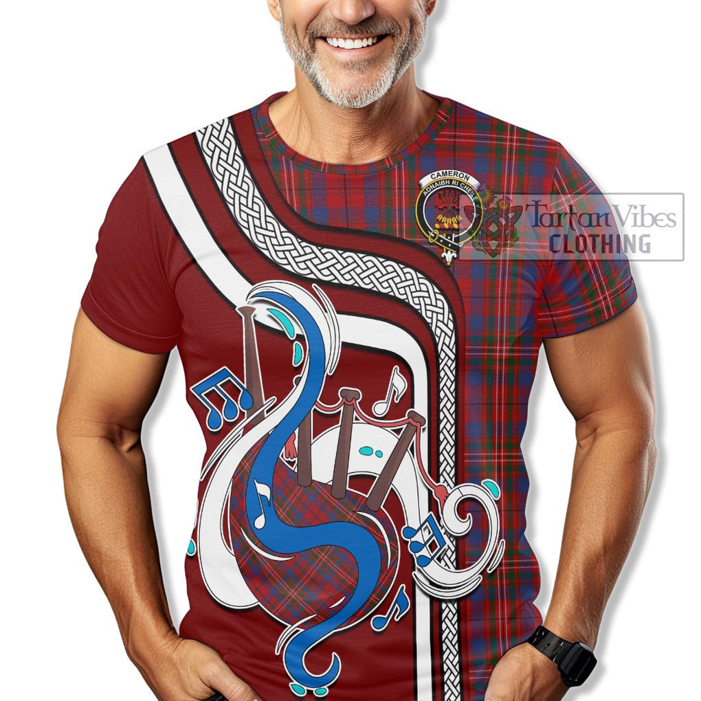 Cameron of Locheil Tartan T-Shirt with Epic Bagpipe Style Kid's Shirt - Tartanvibesclothing Shop