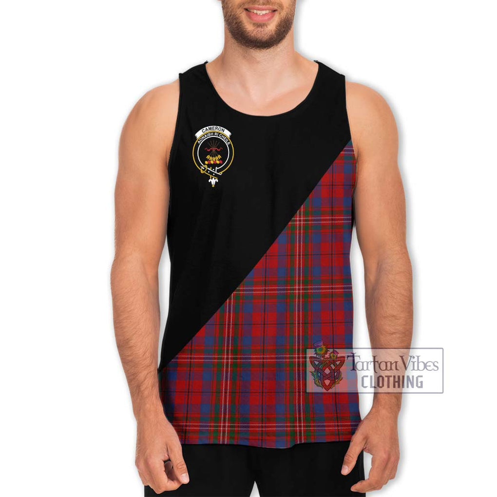 Cameron of Locheil Tartan Men's Tank Top with Family Crest and Military Logo Style Men - Tartanvibesclothing Shop