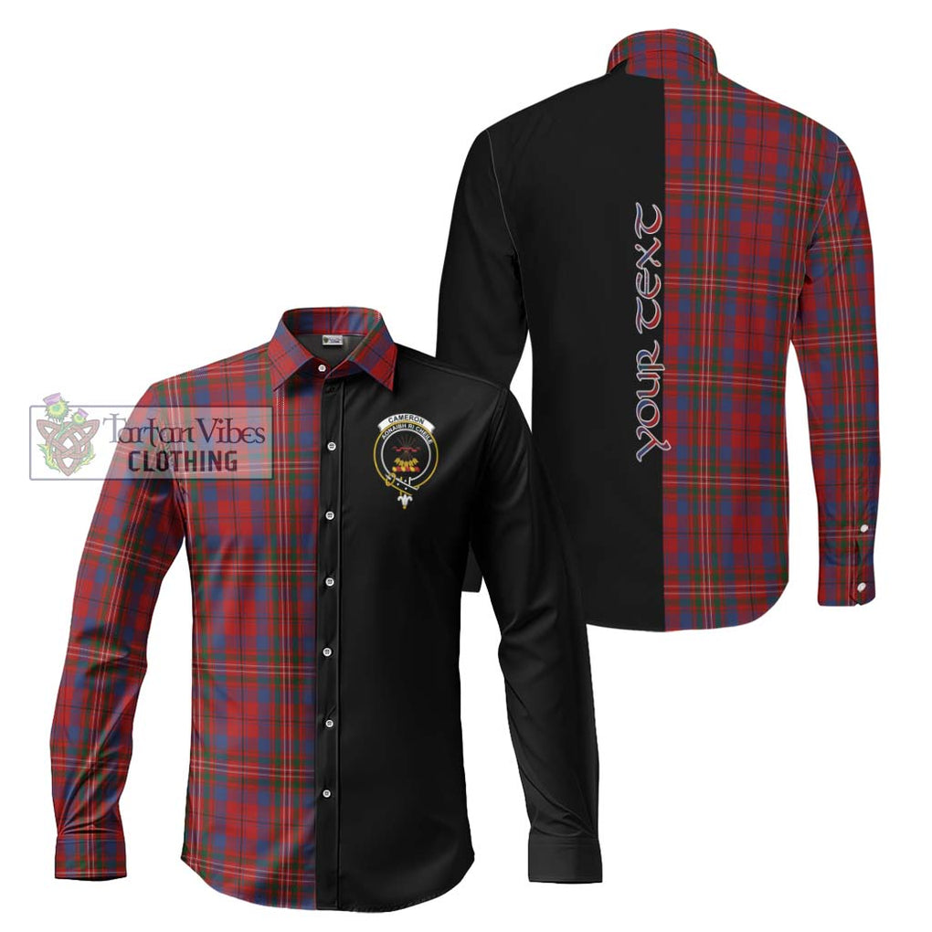 Cameron of Locheil Tartan Long Sleeve Button Shirt with Family Crest and Half Of Me Style Men's Shirt S - Tartanvibesclothing Shop