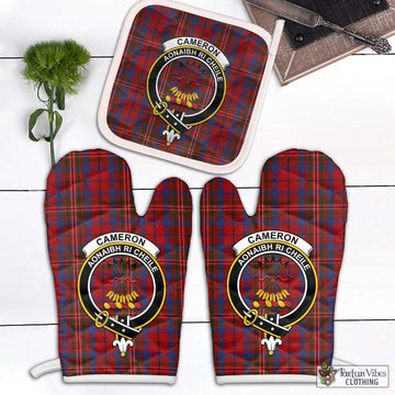 Cameron of Locheil Tartan Combo Oven Mitt & Pot-Holder with Family Crest