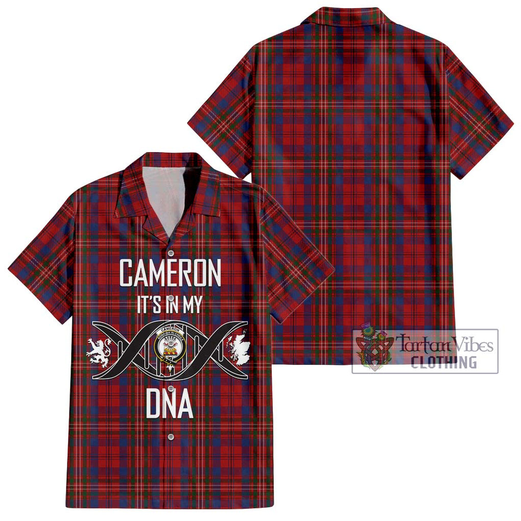 Cameron of Locheil Tartan Short Sleeve Button Shirt with Family Crest DNA In Me Style Kid - Tartanvibesclothing Shop