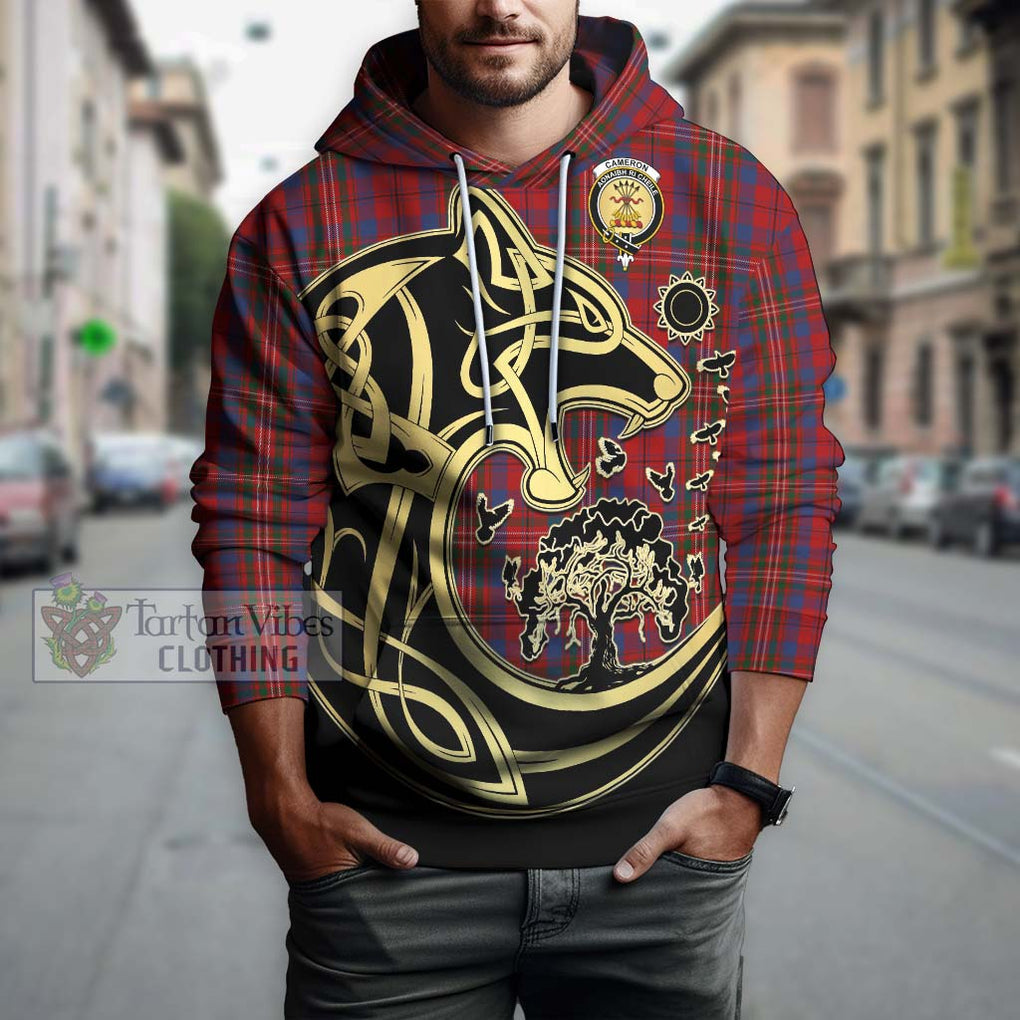 Cameron of Locheil Tartan Hoodie with Family Crest Celtic Wolf Style Zip Hoodie - Tartan Vibes Clothing