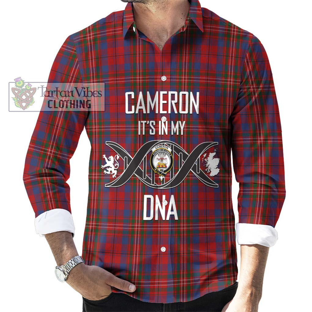 Cameron of Locheil Tartan Long Sleeve Button Shirt with Family Crest DNA In Me Style Men's Shirt S - Tartanvibesclothing Shop