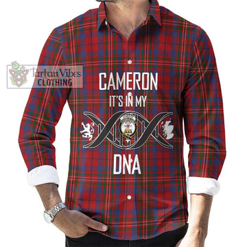 Cameron of Locheil Tartan Long Sleeve Button Shirt with Family Crest DNA In Me Style