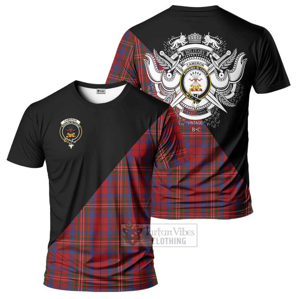 Cameron of Locheil Tartan T-Shirt with Family Crest and Military Logo Style Kid's Shirt - Tartanvibesclothing Shop