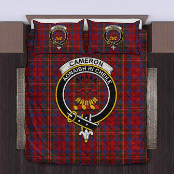 Cameron of Locheil Tartan Quilt Bed Set with Family Crest