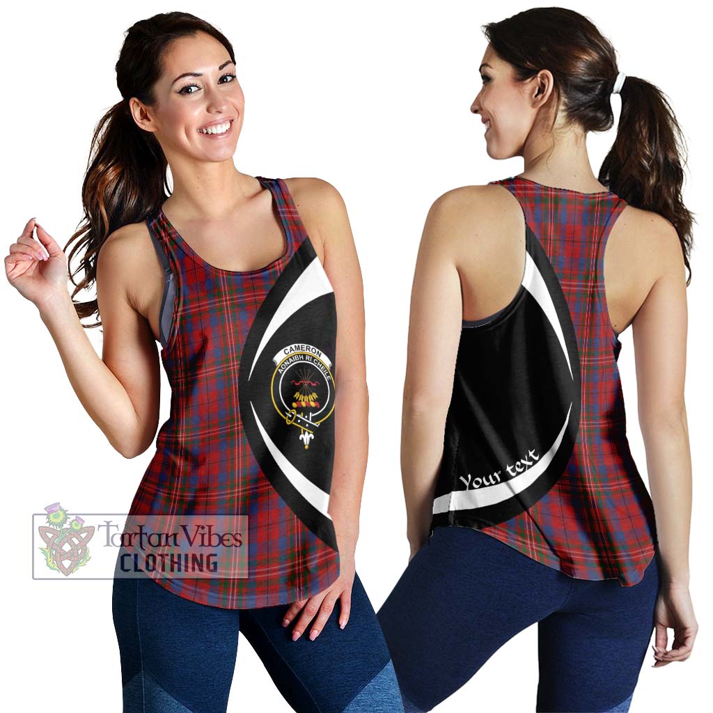 Cameron of Locheil Tartan Women's Racerback Tanks with Family Crest Circle Style 4XL - Tartan Vibes Clothing