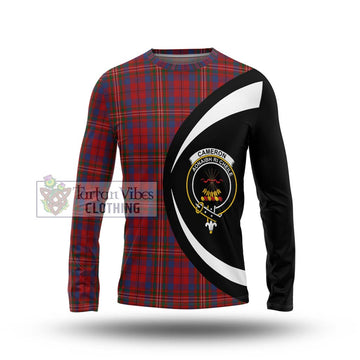 Cameron of Locheil Tartan Long Sleeve T-Shirt with Family Crest Circle Style