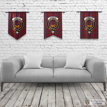 Cameron of Locheil Tartan Gonfalon, Tartan Banner with Family Crest