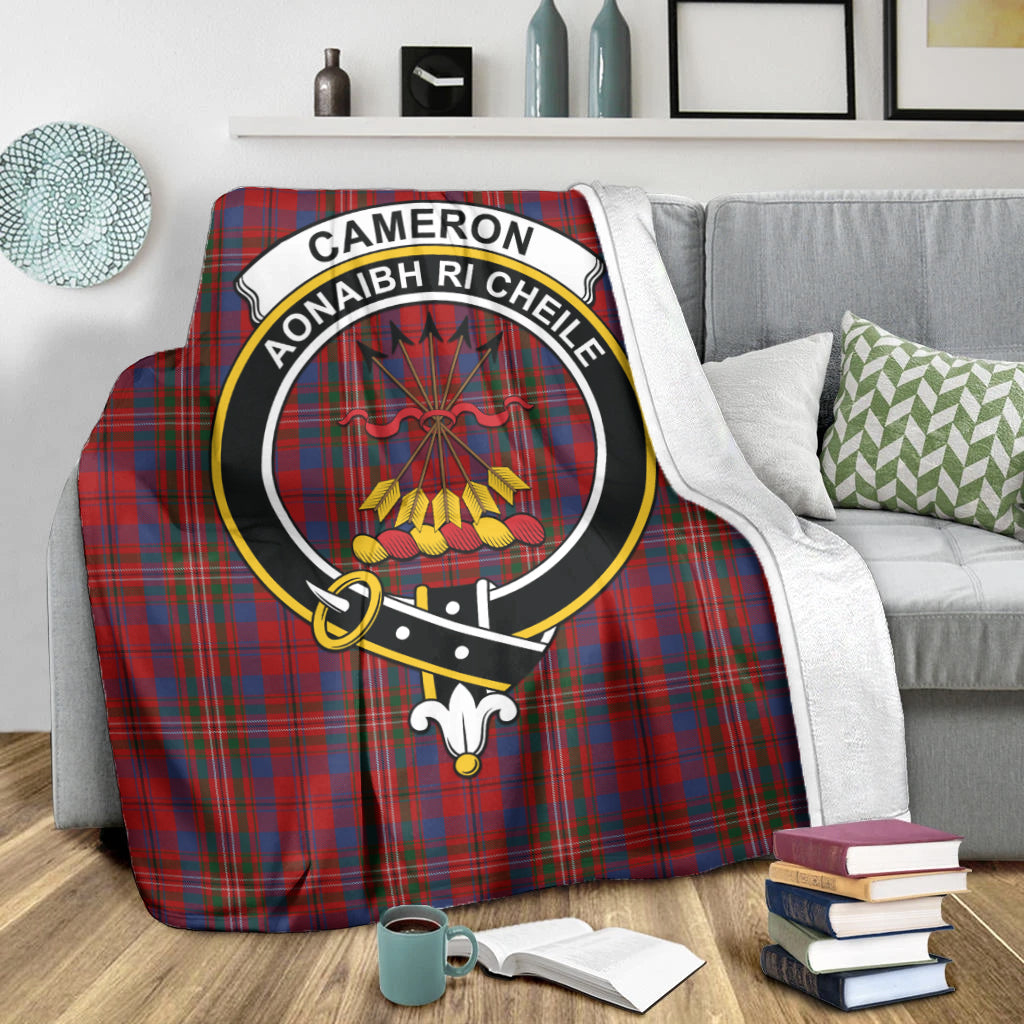 Cameron of Locheil Tartan Blanket with Family Crest X-Large 59 x 79 inches 150 x 200 cm - Tartan Vibes Clothing