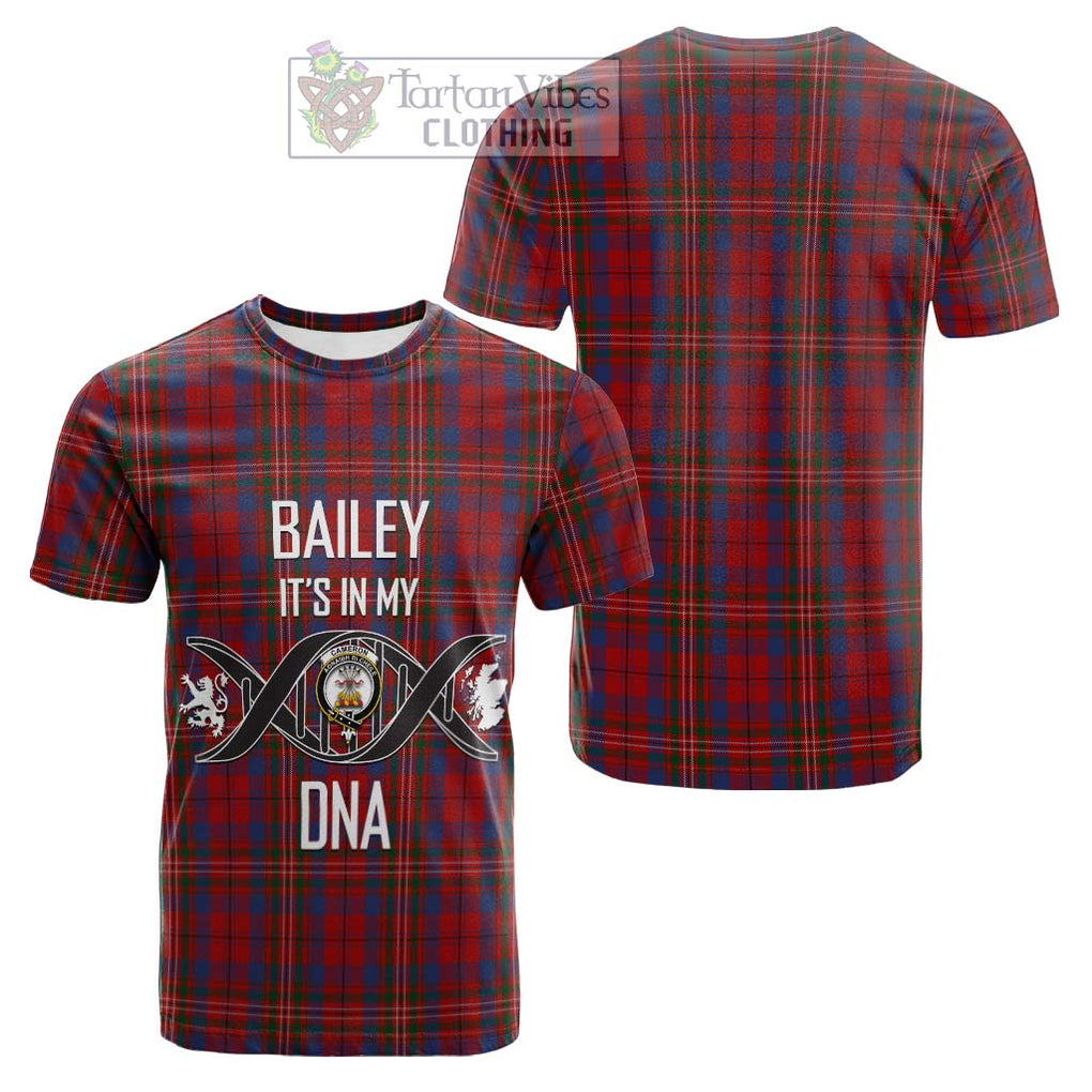 Tartan Vibes Clothing Cameron of Locheil Tartan Cotton T-shirt with Family Crest DNA In Me Style