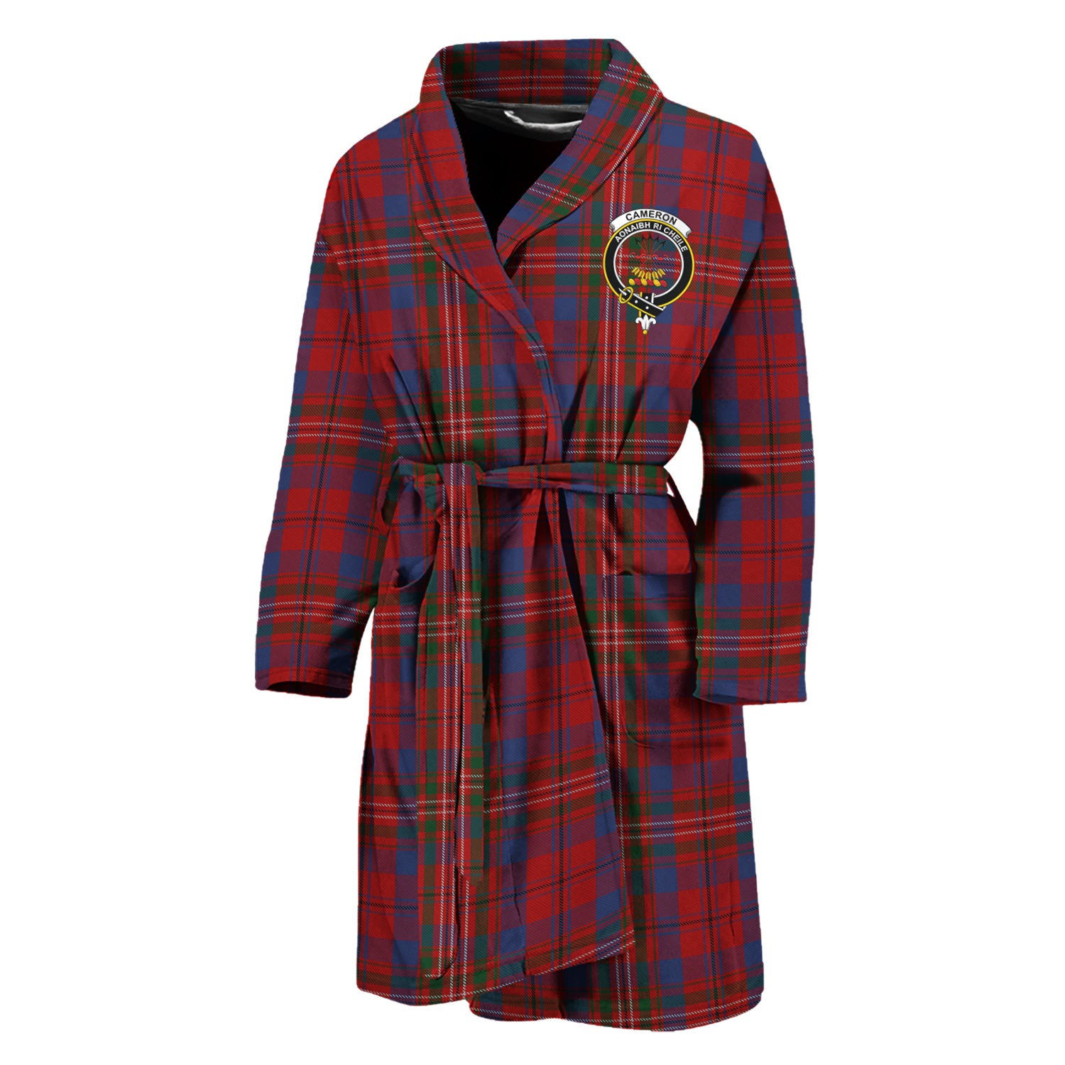 Cameron of Locheil Tartan Bathrobe with Family Crest Unisex M - Tartan Vibes Clothing