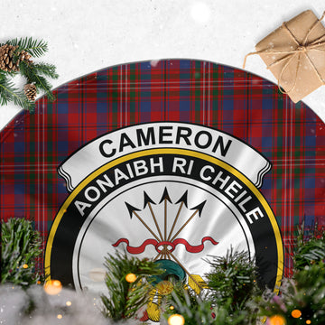 Cameron of Locheil Tartan Christmas Tree Skirt with Family Crest