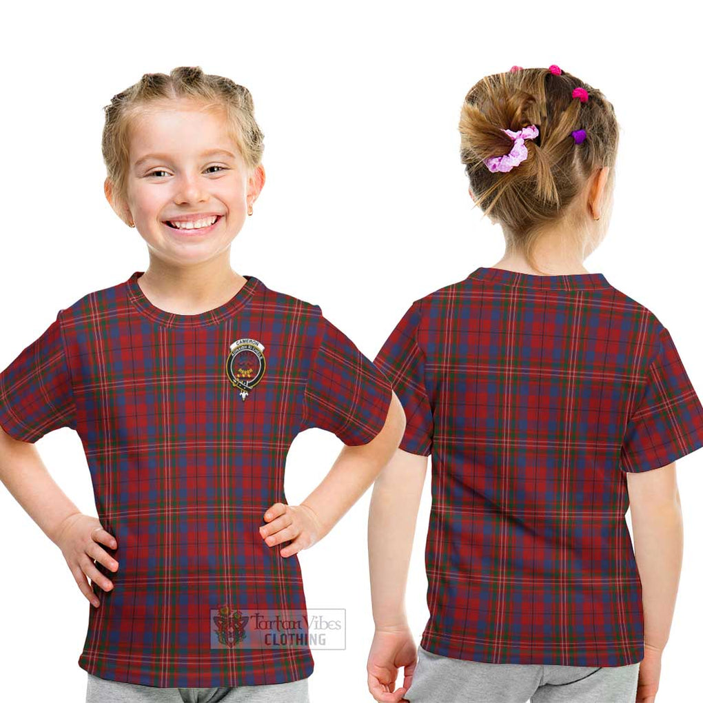 Cameron of Locheil Tartan Kid T-Shirt with Family Crest - Tartanvibesclothing Shop